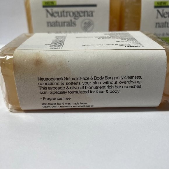 Neutrogena Naturals Face & Body Bar Soap DISCONTINUED Set of 4 - Picture 5 of 13